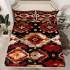 Feelyou Red Southwestern Bed Sheets Set King Size Geometric Sheet