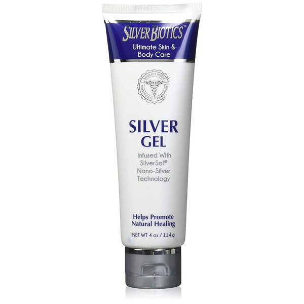 American Biotech Labs Silver Biotics Silver Gel Infused w/SilverSol Nano-Silver Technology 4oz, Pack of 2