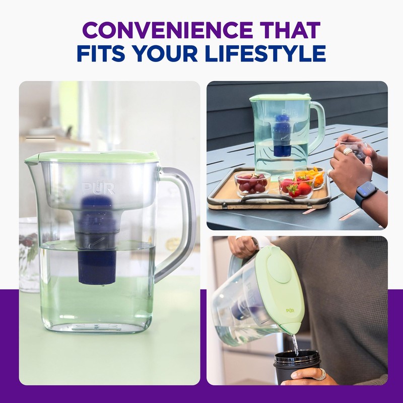 PUR 7-Cup Water Pitcher, 1 Genuine Filter, Cleaner, Great-tasting Water,