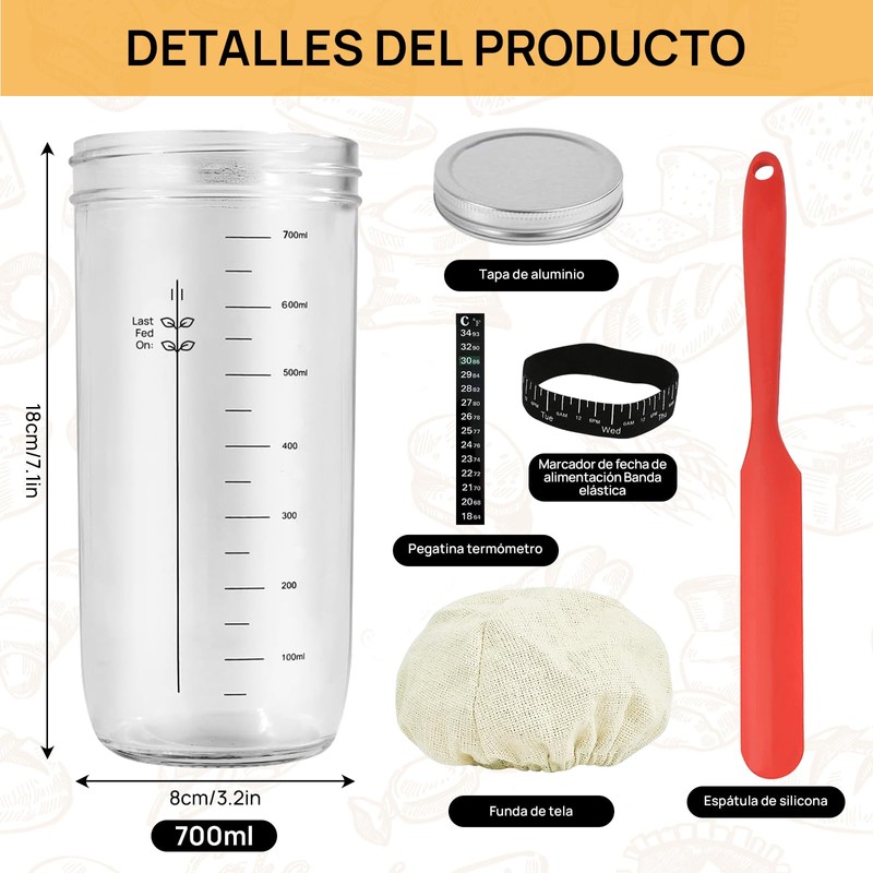 Kit de inicio de masa madre para pan - Tarro