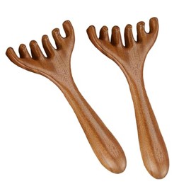 2 Pcs Scalp Massage Comb Manual Hair Scalp Six Claw Handheld Comb Wooden Head Scratcher Portable Relaxation Scalp Stress Relief