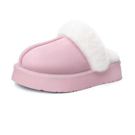 SOULROSE Women’s Fuzzy Platform Slippers Disquette House Slipper for Woman Comfy Winter Indoor Outdoor Shoes Gifts with Non-Slip Sole