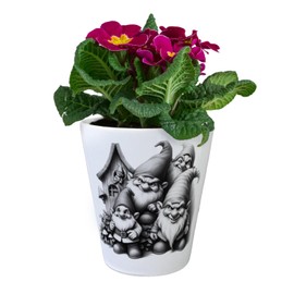 speecheese Evil Garden Gnomes Flower Pot Funny Garden Gnome on Flower Pot Evil Gnome Decoration for Garden Shed House Garden Figures Fun