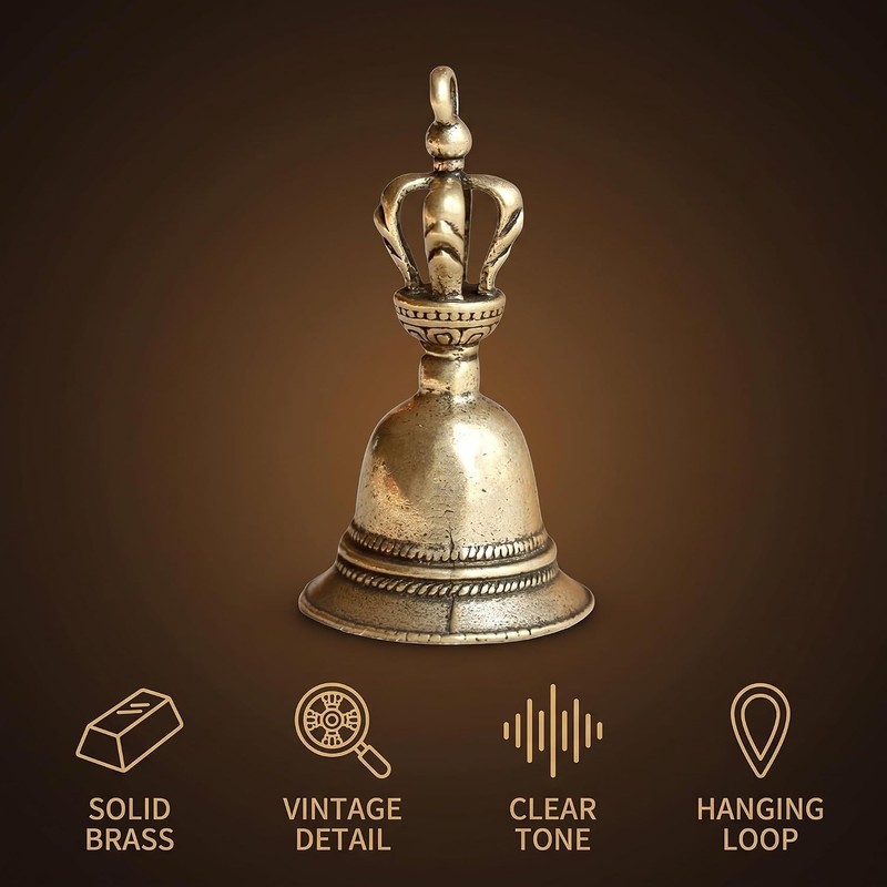 Retro Copper Bell Wind Chimes,Demon Subduing Bell Creative Solid Brass