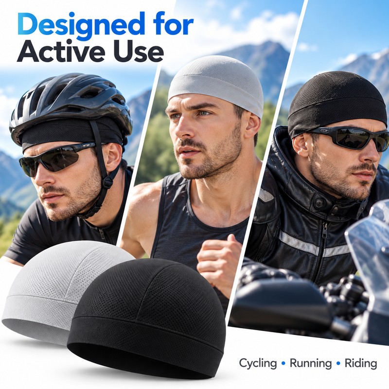 Cooling Skull Cap for Cycling & Running – Breathable Quick-Dry