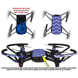 Skin Decal Wrap 2 Pack for DJI Ryze Tello Drone HEX Blue Drone NOT Included