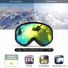Kids Ski Goggles, Findway Snow Snowboard Goggles for Youth Junior Girls Boys