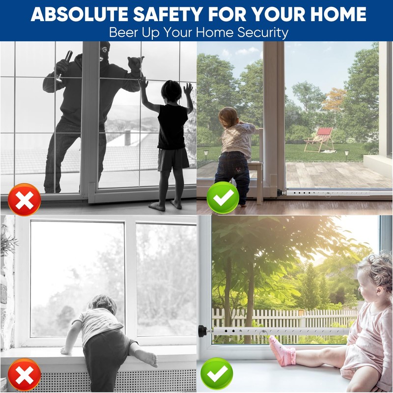 Supforce Sliding Glass Door Security Bar, 17-55 Inch Adjustable Sliding