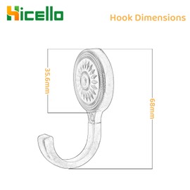 Hicello 2PCS Gold Curtain Holdbacks, Vintage Curtain Drapery Tie Back Hooks