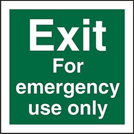 Seco Exit For Emergency Use Only Sign 100mm x 100mm 1mm Semi-Rigid Plastic