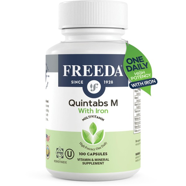 FREEDA Multivitamin – Quintabs-M with Iron – Kosher Multi Vitamins