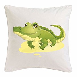 'Microfiber Pillowcase 40 x 40 cm Crocodile Alligator Crocodile Head Crocodile Head Alligatoren Alligatoren In White