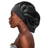 2 PCS Wide Band Satin Bonnet Cap, Soft Silk Night