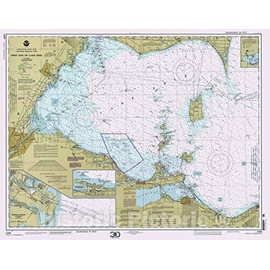 Historic Pictoric Vintage Map - West End of Lake Erie, 2000 Nautical NOAA Chart - Michigan, Ohio (MI, OH) - Vintage Wall Art - 30in x 24in