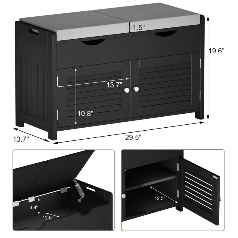ChooChoo Shoe Storage Bench with Lift Top Storage, Entryway Bench