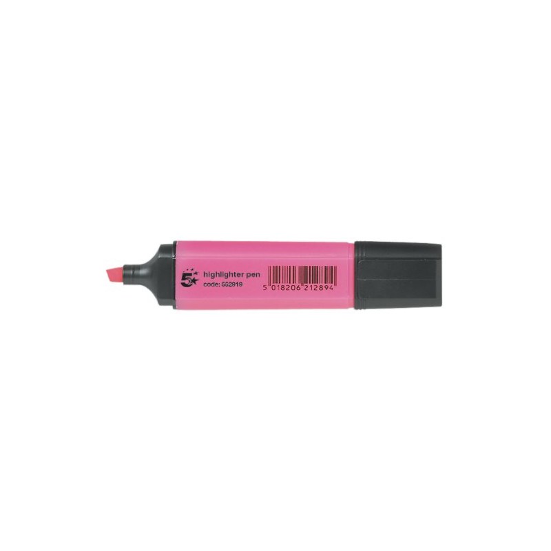 5 Star Highlighters Chisel Tip 1-4mm Line Pink [Pack of