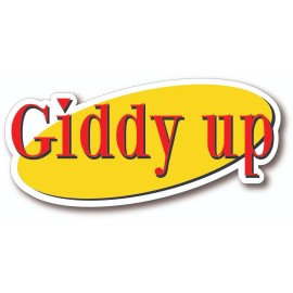 World Graphix Seinfeld Kramer Giddy Up Decal Sticker Bumber Window Outdoor