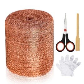 Copper Mesh Rodent Control Copper Wool for Rodent Control Pure Copper Mesh Screen Copper Mesh Roll Rodent Mesh Screen Copper Wire Mesh for Rodent, Bat & Snail 5 Inchx 46 Ft