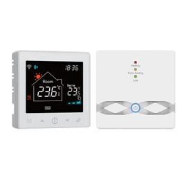 WiFi Smart Boiler Thermostat with Receiver 3.5Inch LCD Display Intelligent Thermostat with Application & Voice Control Digital Programmable Thermostat