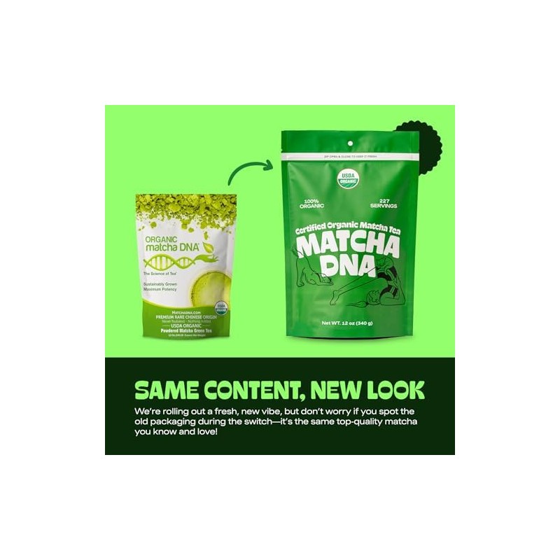 Té verde Matcha DNA orgánico certificado (12 onzas)