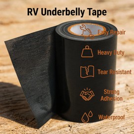 Autrends RV Underbelly Tape Camper Travel Trailer Mobile Home Belly Repair Tape Strong Adhesive Waterproof Tape for RV Material, Awnings Repair, Tear Repair (8" x100ft)