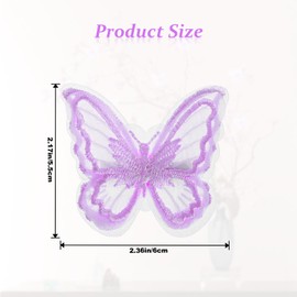 20pcs Butterfly Hair Clips,Butterfly Hair Accessories,Butterflys Lace Trim,Double Layers Organza,Butterflys Lace Fabric Embroidery Sewing Laces For Sewing Craft Diy Clothes Dress Ornaments Wedding