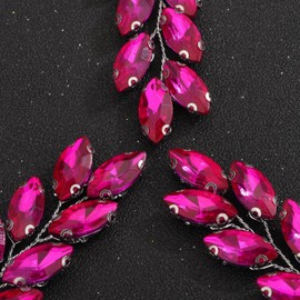 Rumtock 3pcs Rose Red Rhinestones Beads Hair Pins for Women Wedding Bridal Vintage Hair Styling Jewelry (Rose Red)
