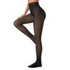 Nackiy Fleece Lined Tights Women, Fake Translucent Warm Pantyhose Black