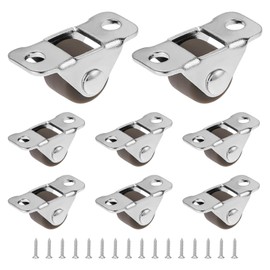 8 Pack Caster Wheels, Little Rubber Rolling Wheel with Steel Top Plate Metal Fixed Plate, Rubber Heavy Duty Braked Castor Wheels for Small Appliances Furniture DIY Project(8PCS)