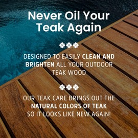TeakGuard Finish, Premium Teak Cleaner and Brightener, Water-Based, Oil-Free Wood Restorer & Protectant, Safe & Easy To Use Teak Sealer & Polisher for Outdoor & Indoor Wood Furniture, 64 oz