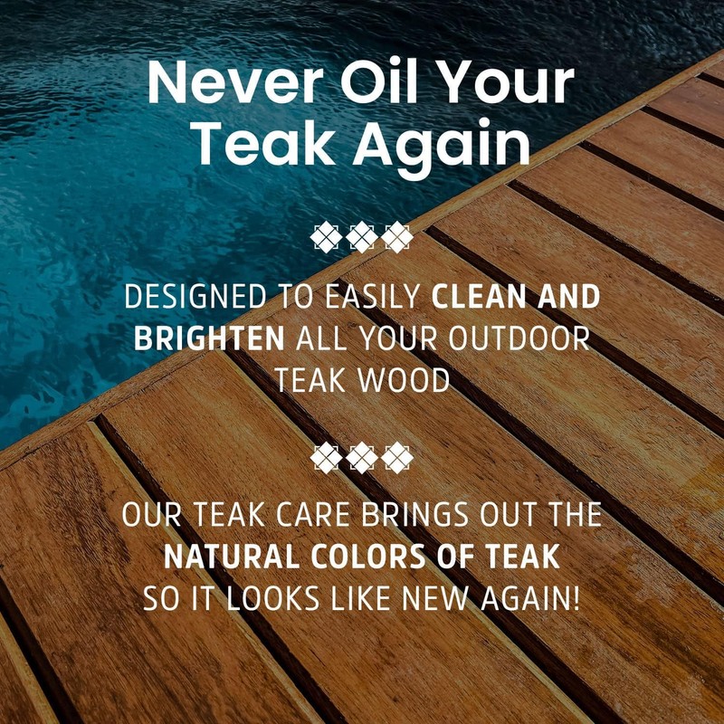 TeakGuard Finish, Premium Teak Cleaner and Brightener, Water-Based, Oil-Free Wood