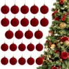 ROMOT 24 Bolas de Navidad, Tela de Terciopelo, Adornos Navideños