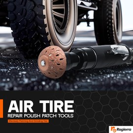 Air Tire Repair Polish Patch Tools - 2500RPM Low-Speed Buffer with Tungsten Carbide Wheel, Inner Liner Scraper & Patch Roller | Complete Polish & Patch Tool Set for Air Tires