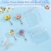 Jupwalz 4 Pcs Flower Badge Reel with Clear Badge Holder,