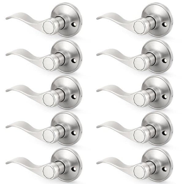 Probrico (10 Pack Stain Nickel Left Handed Dummy Door Knob,