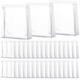 Xuniea 50 Pieces Mini Clear Makeup Bag Organizer Pouches Small PVC Waterproof Makeup Bag Plastic Cosmetic Organizer Bag with Zipper for Women Men Travel Vacation(7.1'',Transparent)