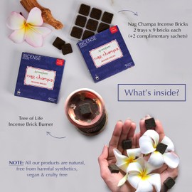 Nag Champa Incense Bricks Refill Pack (3 x 9 Bricks) by Aromafume | Ideal for Spirituality | Made with Sandalwood, Jasmine, Ylang Ylang & Champa flower | Low Smoke, Non-toxic Incense Bricks