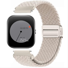 GIOPUEY Strap Compatible with CMF Watch Pro, Flexible Nylon Braided Strap, Strap Replacement [Unisex] - Beige