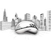 Chicago The Bean Cloud Gate Mini Piggy Bank 4" x
