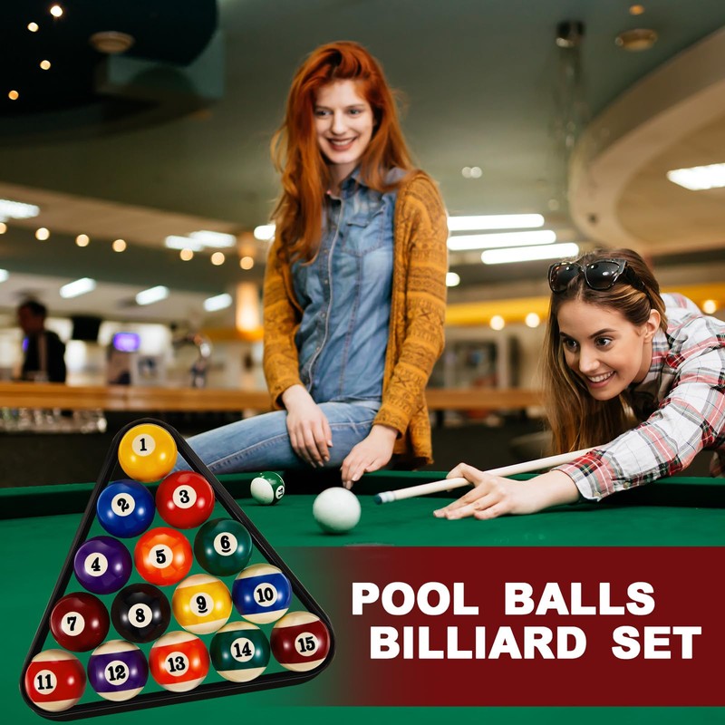 Jenaai Christmas Pool Table Accessories Gifts 16 Pcs Billiard Balls