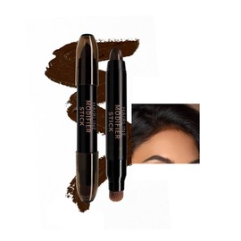 MIESCHER Hairline Pen, One Stroke to Cover Gray Hair Fill-in-the-White Pen, Hair Color Pen Quick Cover White Hair Stick, Long-lasting Waterproof Large Capacity Hairline Stick, 02#BLACK-BROWN