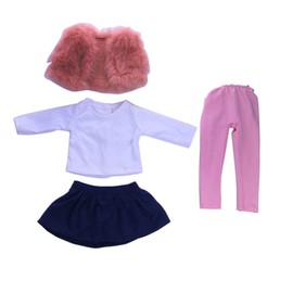 DUORUIMI Doll Clothes Dress Winter Outfit Vest Skirt for American Girl Doll 18 inch
