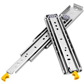 YENUO Heavy Duty Steel Modern Full Extension Side Mount Ball Bearing Drawer Slides with Lock Custom Length Load 500 Lbs 1 Pairsize: 18in(450mm), color: With lock-1 pr