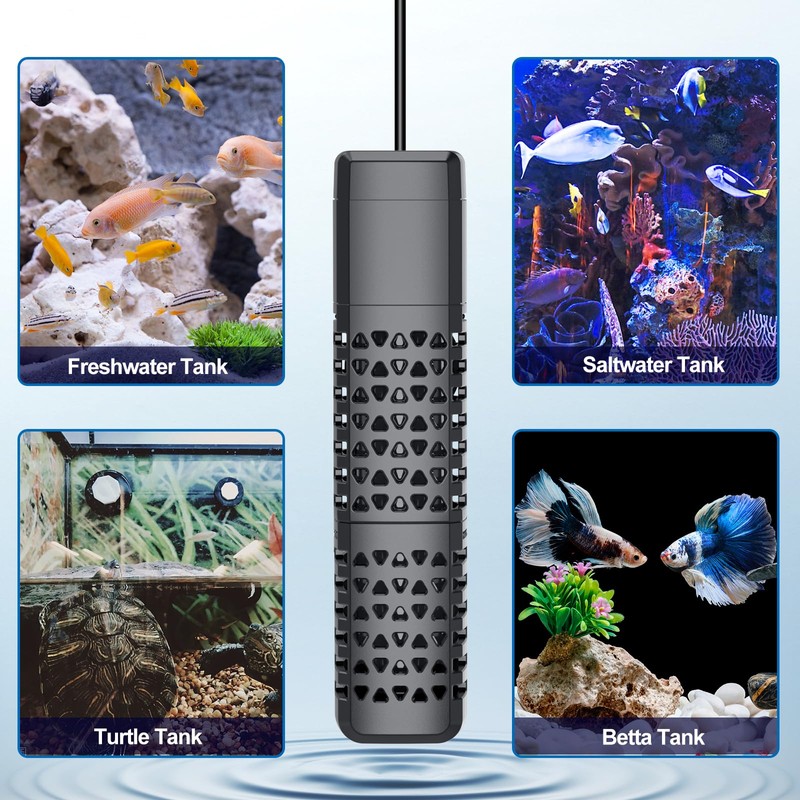 HiTauing Aquarium Heater, Upgraded 100W Fish Tank Heater with Intelligent