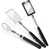 3 Pieces Telescoping Inspection Mirror Round Square Mirror Inspection Tool