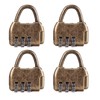 HRASY 4 Pieces Mini Padlock Combination Lock Retro Diary Lock