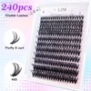 LZM Individual Eyelashes, Pack of 240 Eyelash Extensions, D Curl,
