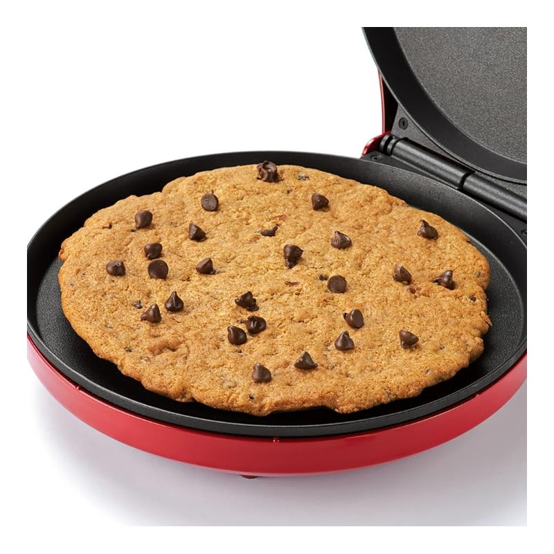 12-Inch Electric Pizza Maker, Red, Nonstick Baking Plate, Temperature Control