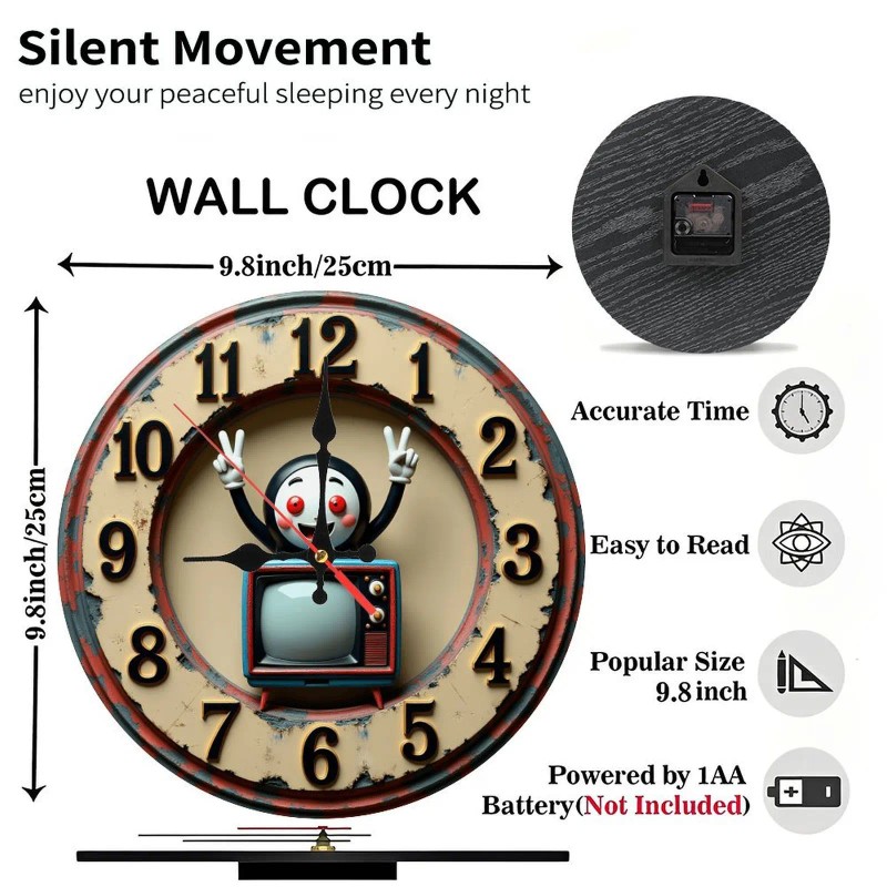 10-Inch Wooden Clock for a New Home with a Custom