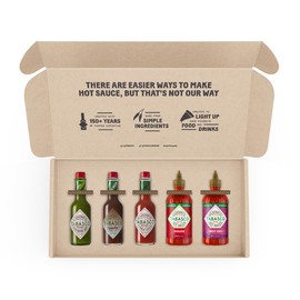 TABASCO Brand Hot Sauce Variety Pack, Gift Set Includes Five Tabasco Hot Sauce Glass & Squeeze Bottles, Perfect for Eggs, Pizza, Tacos, and More, 37 Fl Oz (Pack of 5)
